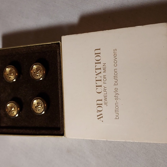 Vintage 1972 Avon Citation Jewelry For Men Button Style Button Covers - Picture 2 of 9